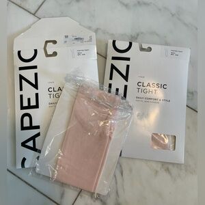 Capezio one size childs pink matte comfort ballet footed tights brand new 2 pair